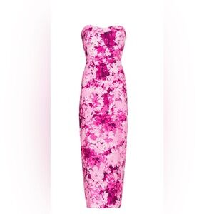 Monique Lhuillier Pink Strapless Sheath Dress